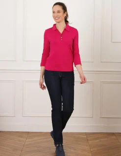 T-shirt coton polo rose