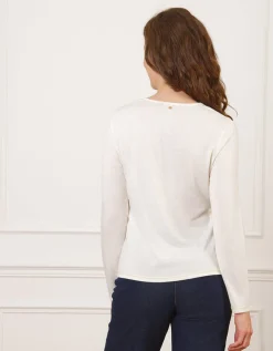 T-shirt écru brillant
