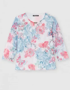 T-shirt dentelle motif