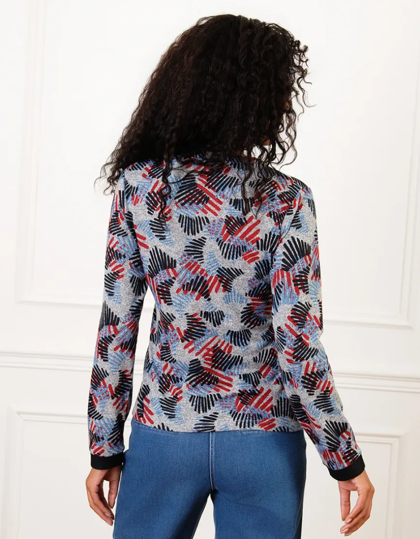 T-shirt doux gris motif