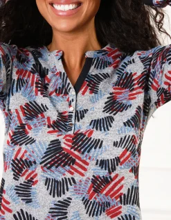 T-shirt doux gris motif