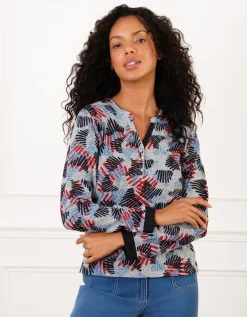 T-shirt doux gris motif