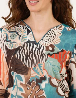 T-shirt fleur marron