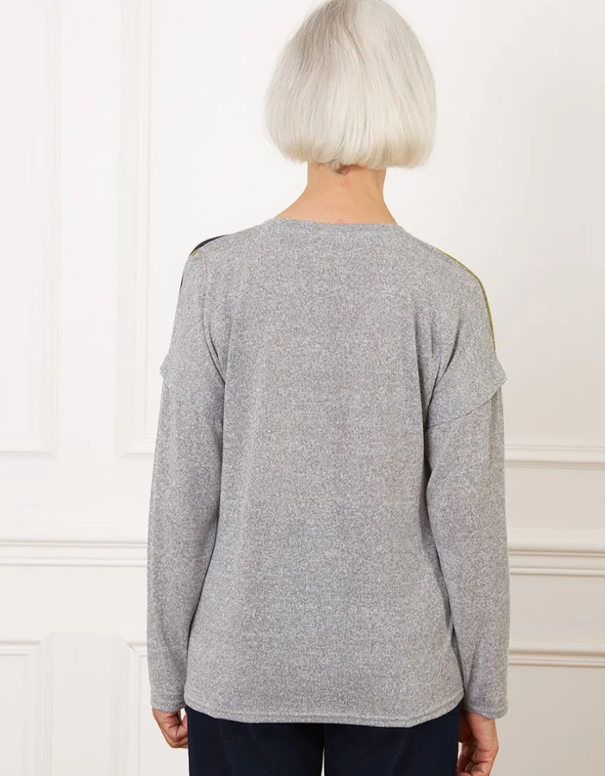 T-shirt gris chiné motif
