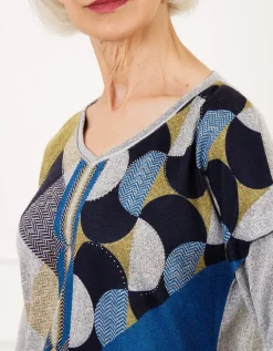 T-shirt gris chiné motif