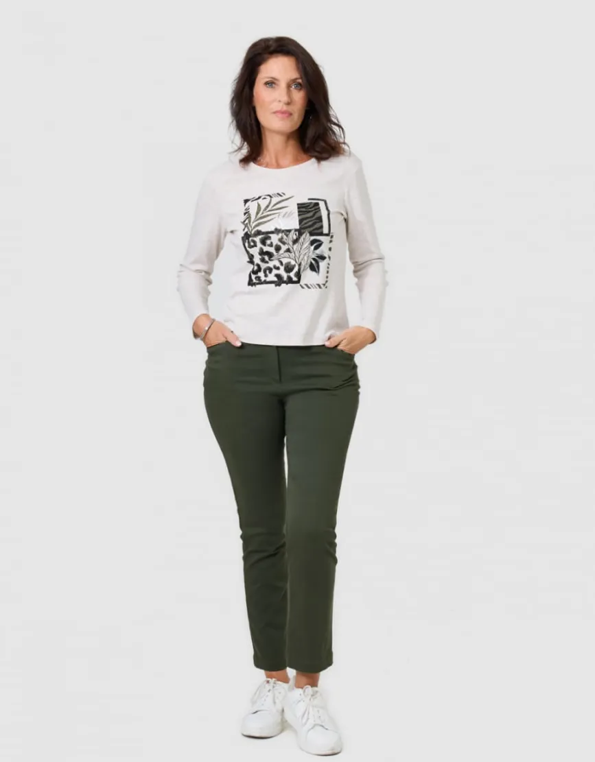 T-shirt imprimé beige