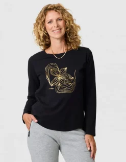 Tshirt imprimé coton noir