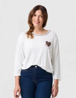 T-shirt imprimé écru