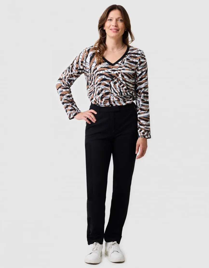 T-shirt imprimé marron