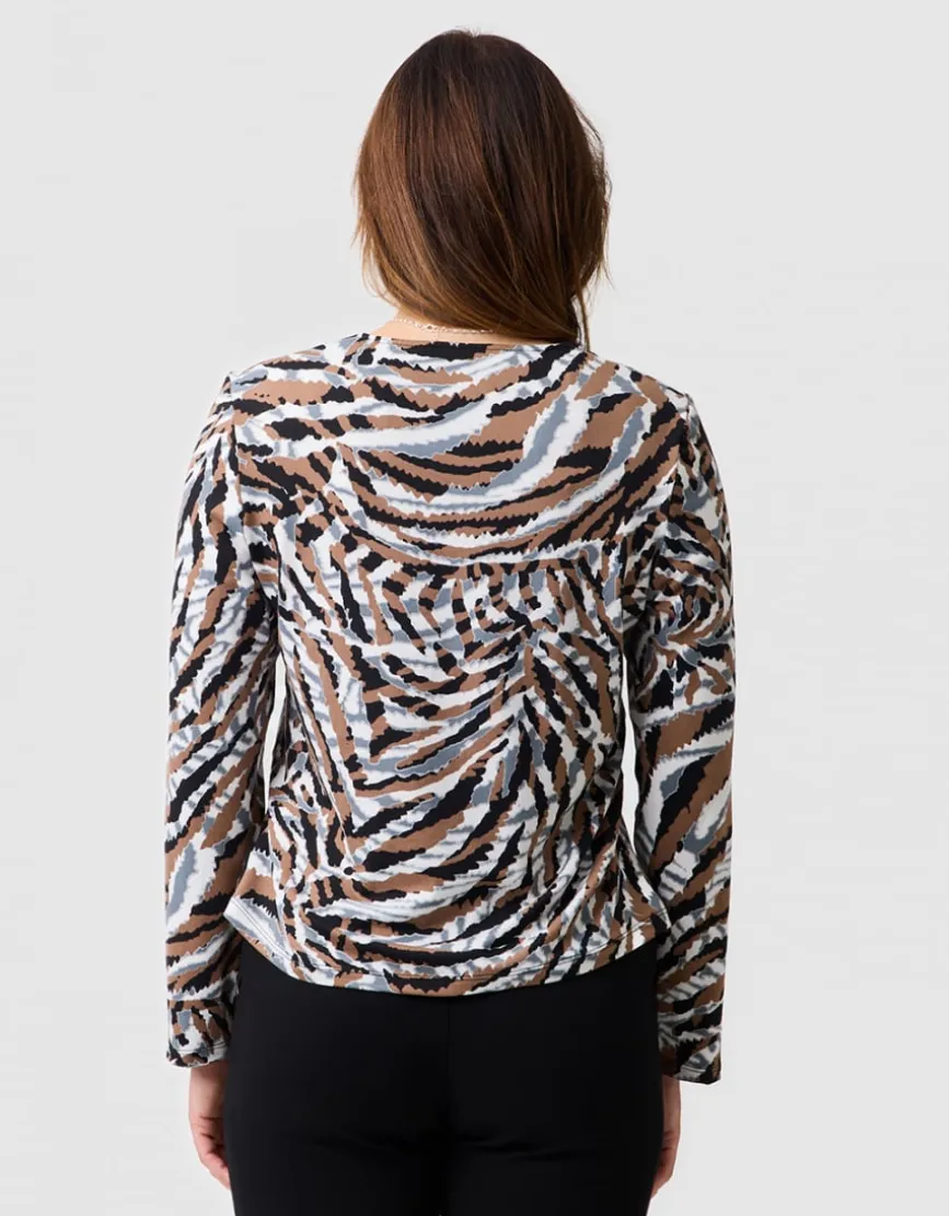 T-shirt imprimé marron