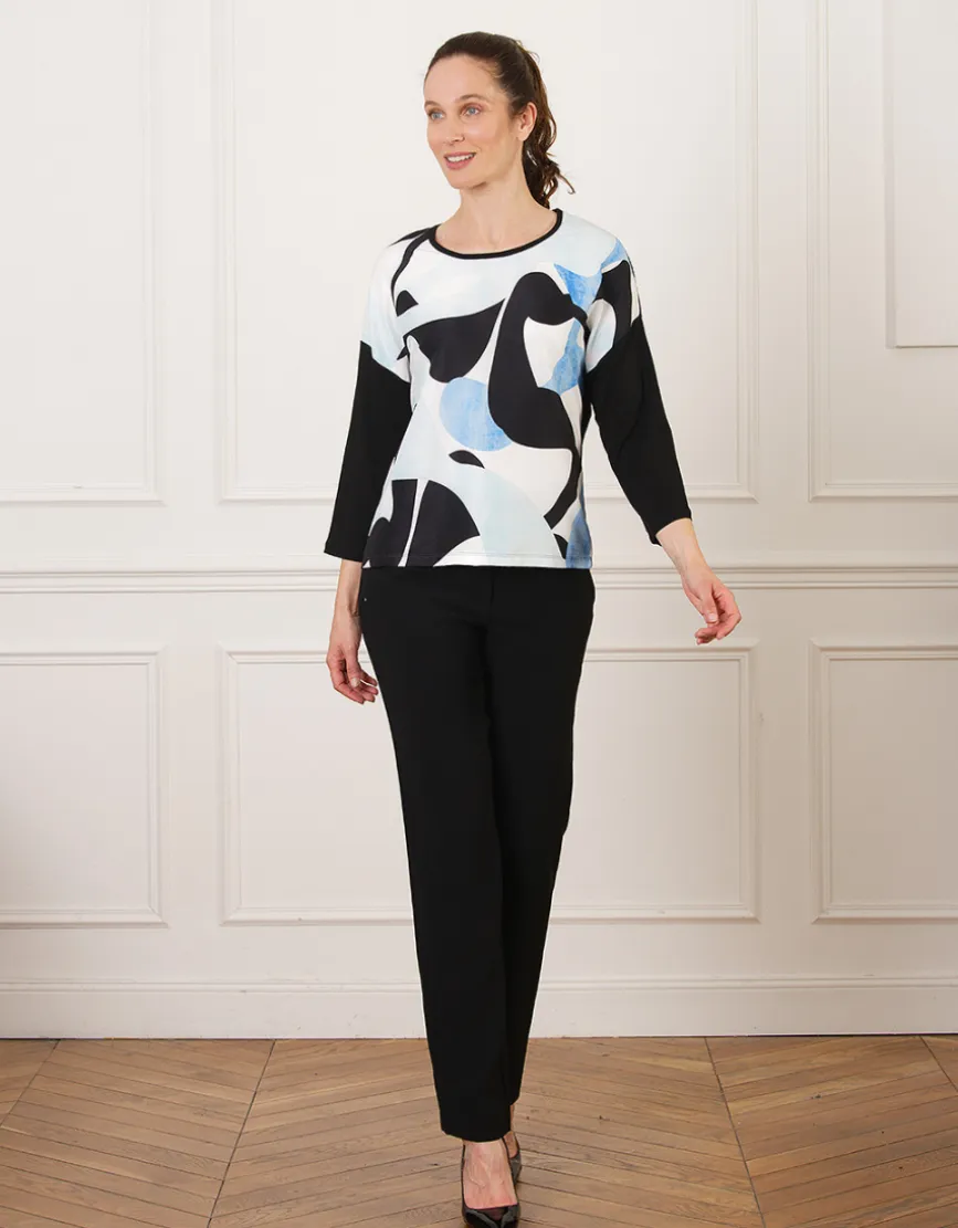 T-shirt noir bi matière