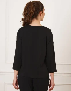 T-shirt noir bi matière