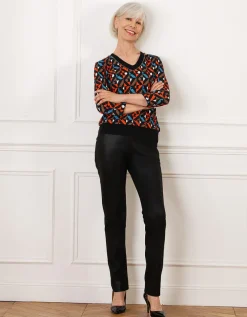 T-shirt noir motif rouge