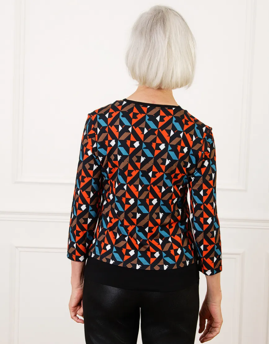 T-shirt noir motif rouge