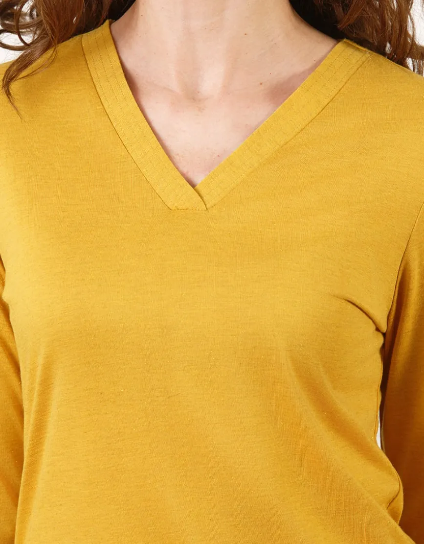 T-shirt ocre brillant