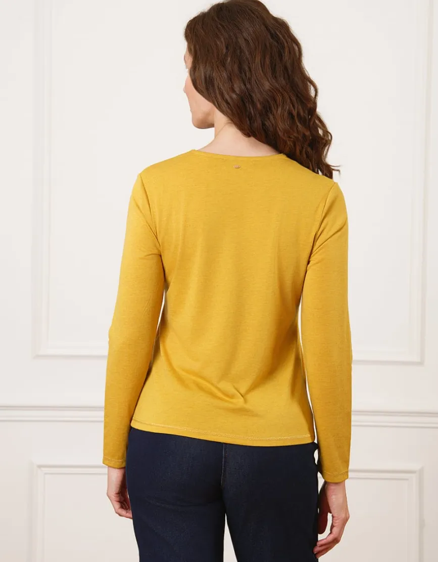 T-shirt ocre brillant