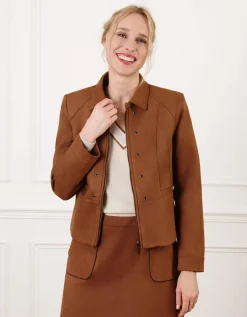 Veste chic suédine camel
