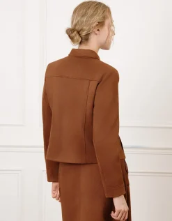 Veste chic suédine camel