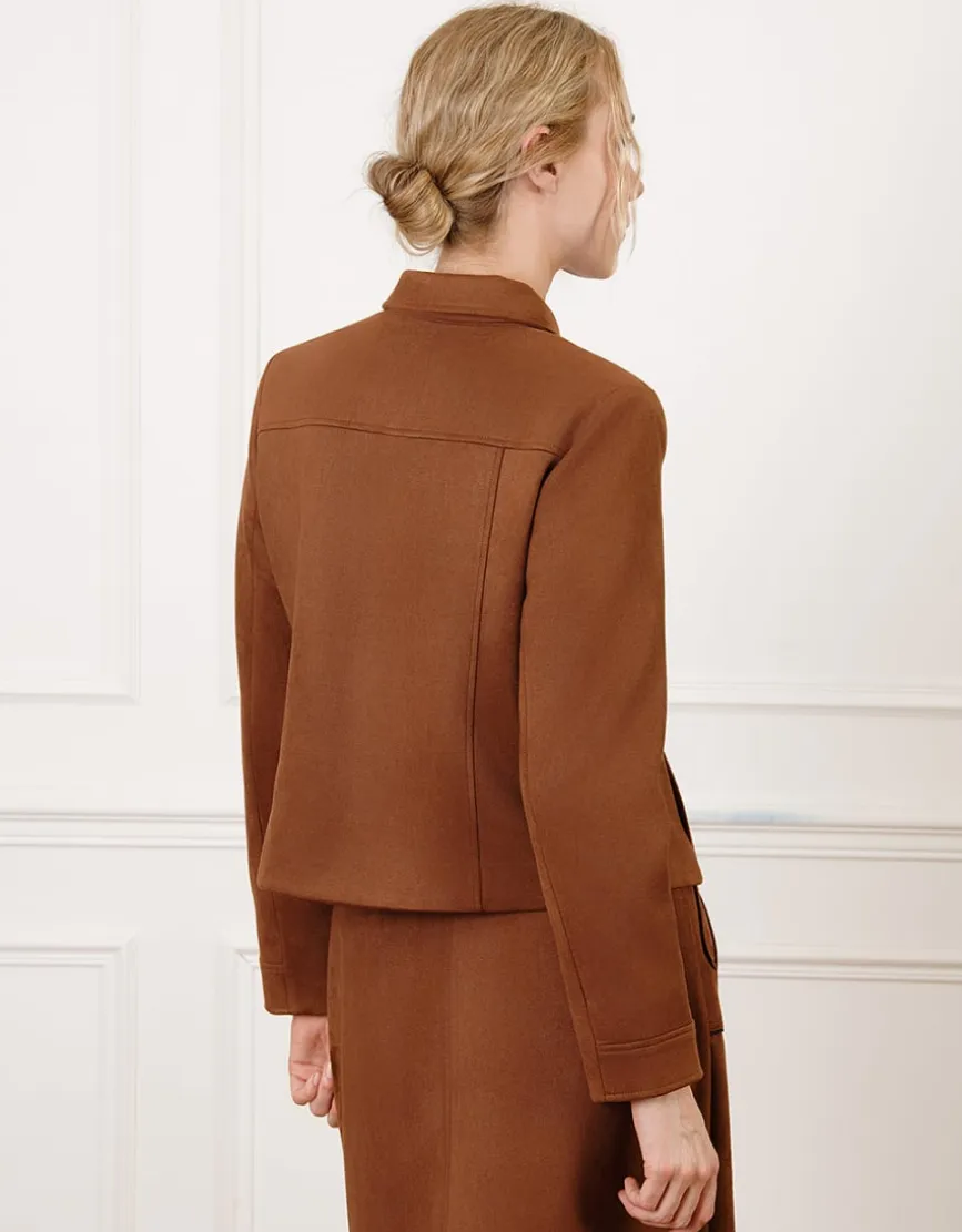 Veste chic suédine camel