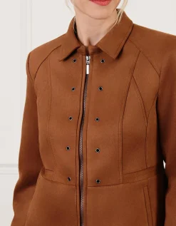 Veste chic suédine camel