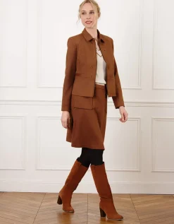 Veste chic suédine camel
