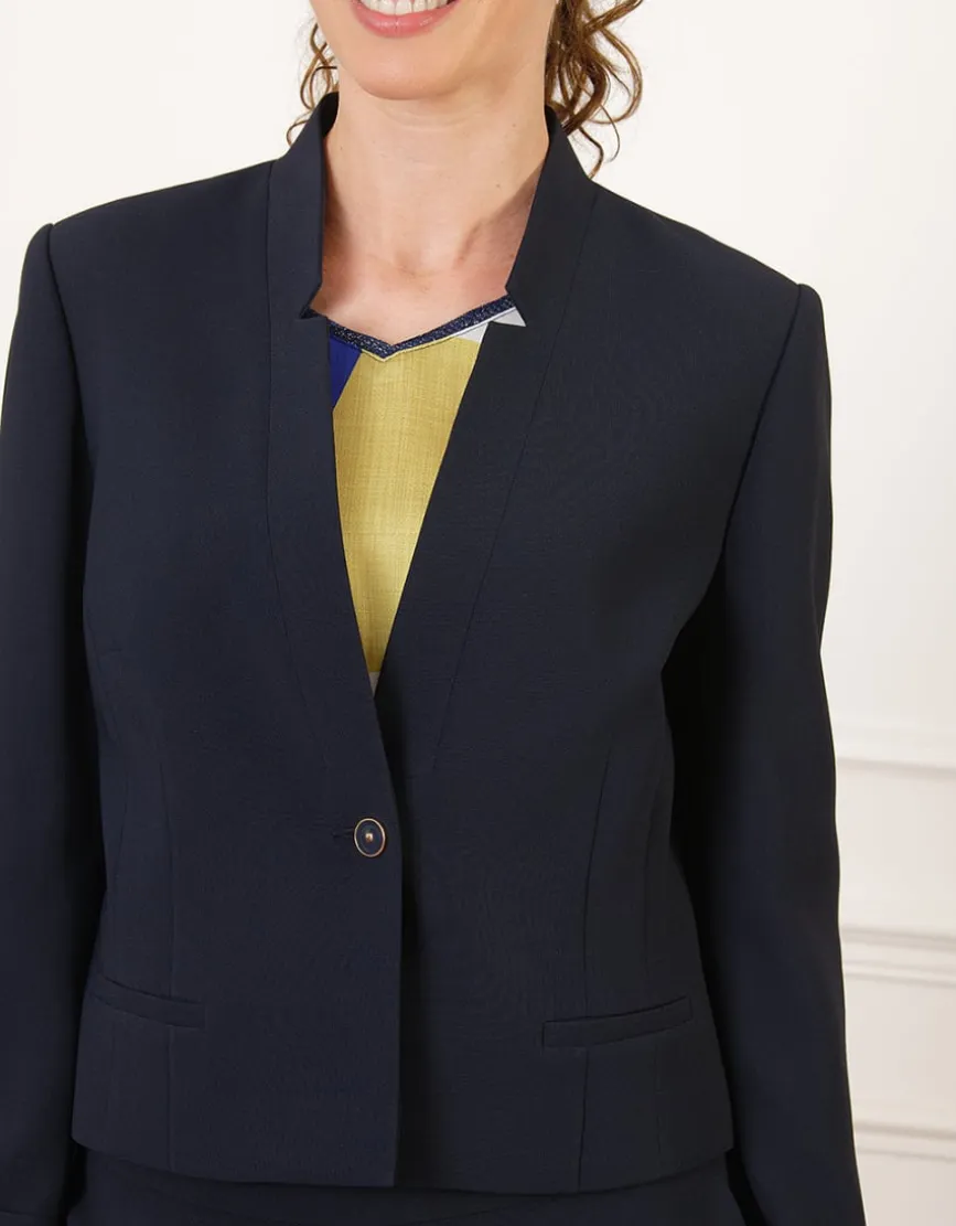 Veste chic tailleur bleu