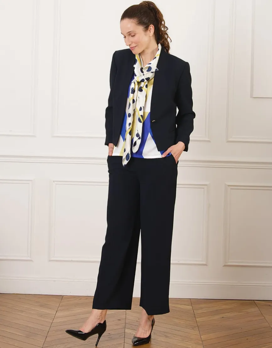 Veste chic tailleur bleu