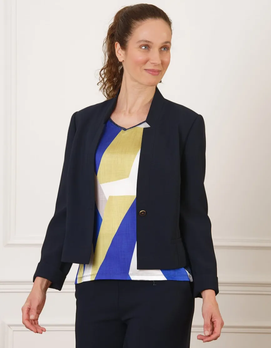 Veste chic tailleur bleu
