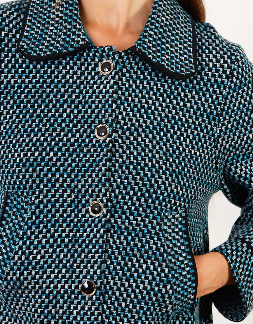 Veste courte chic bleu
