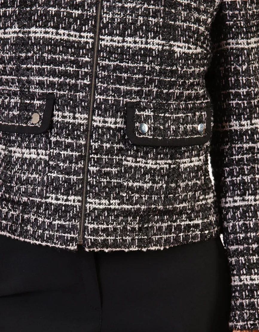 Veste courte tweed noir