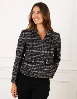 Veste courte tweed noir