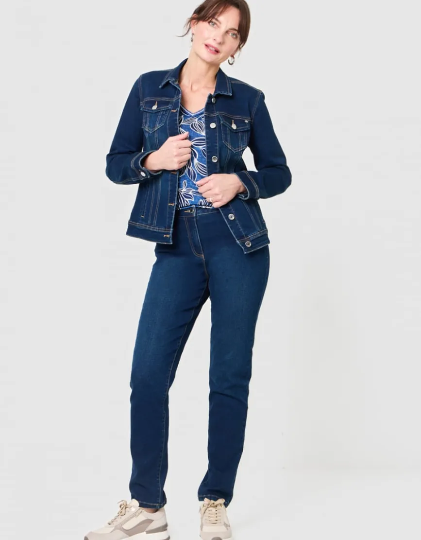 Veste jean coton bleu