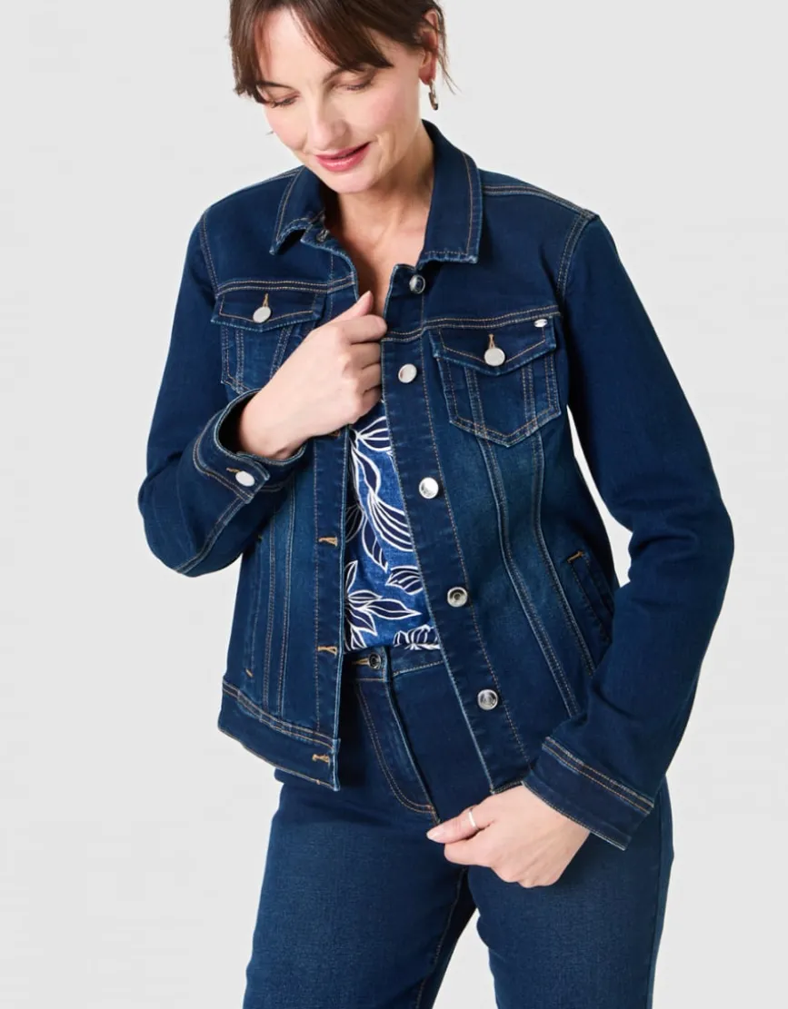 Veste jean coton bleu