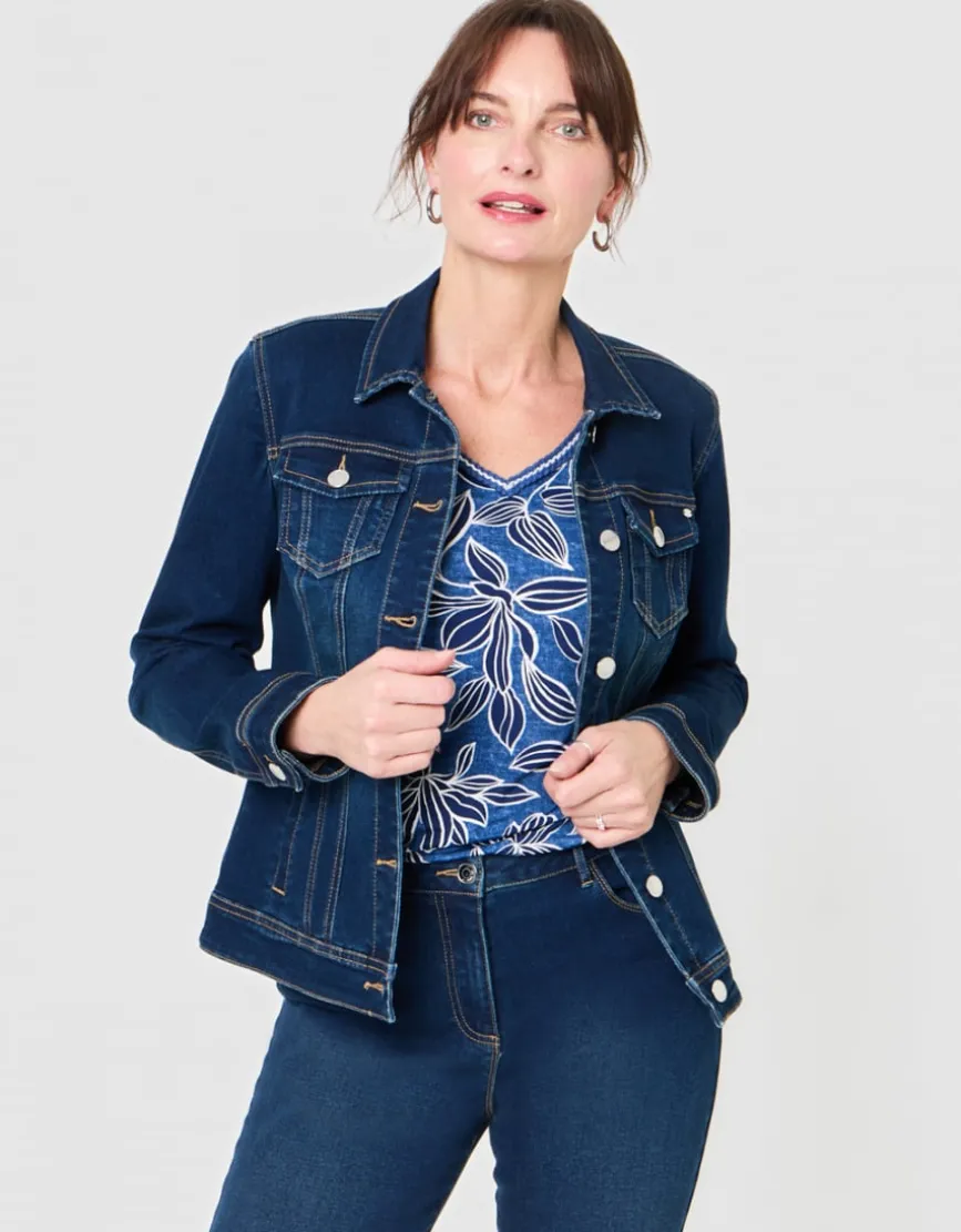 Veste jean coton bleu