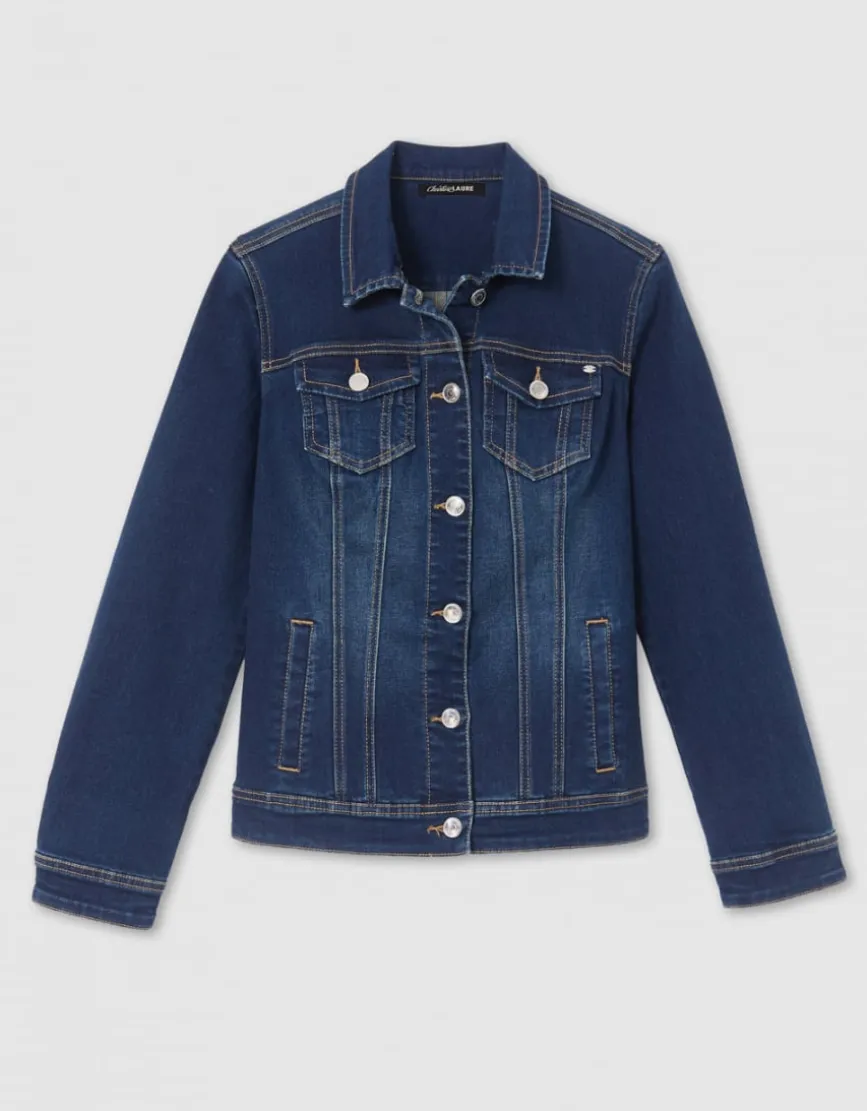 Veste jean coton bleu