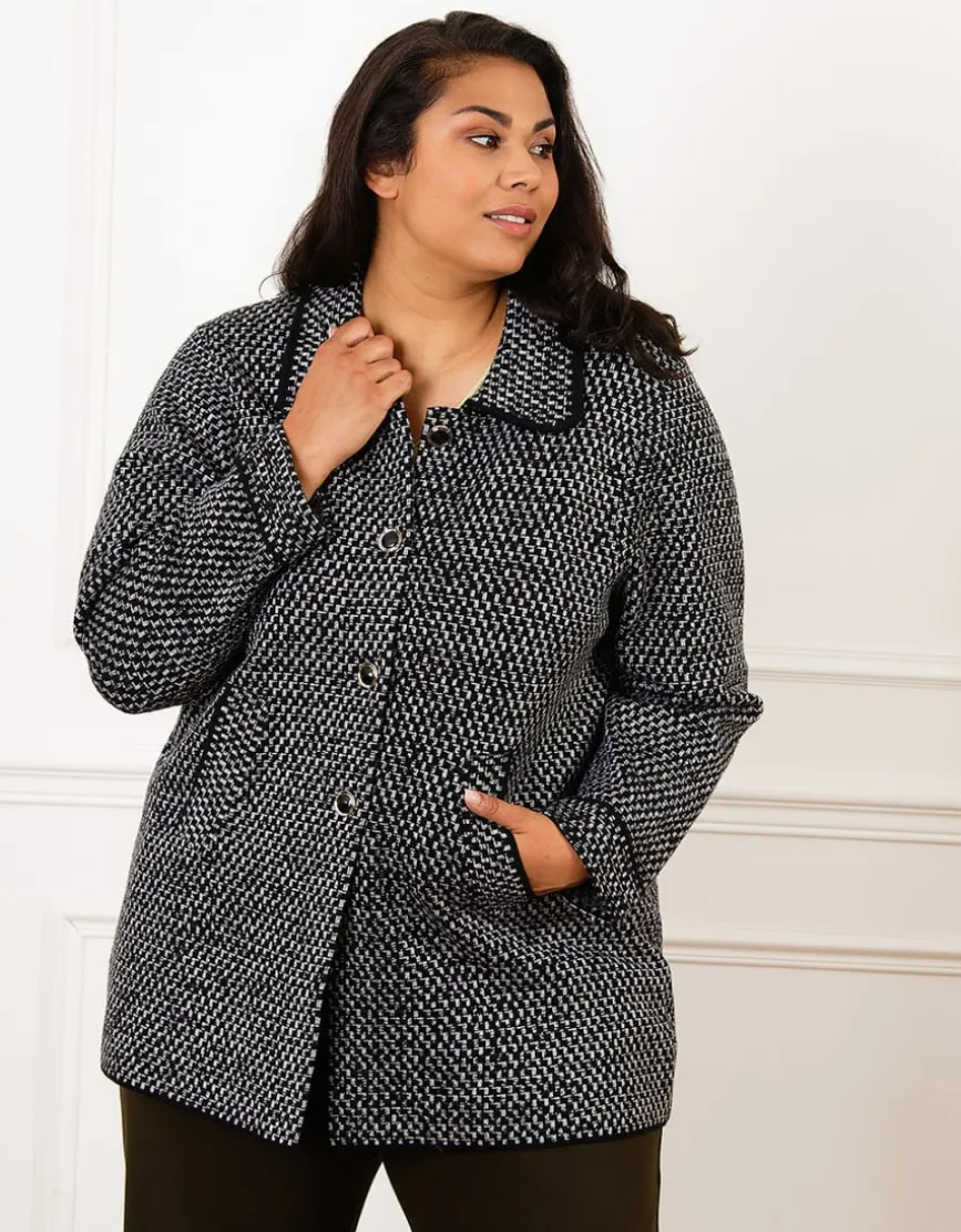 Veste longue chic gris