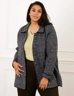 Veste longue chic gris