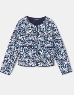 Veste motif bleu blanc
