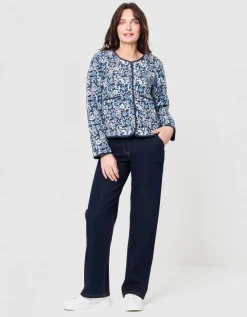 Veste motif bleu blanc