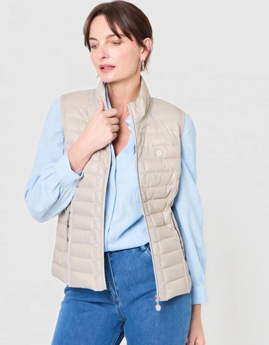 Veste sans manches beige