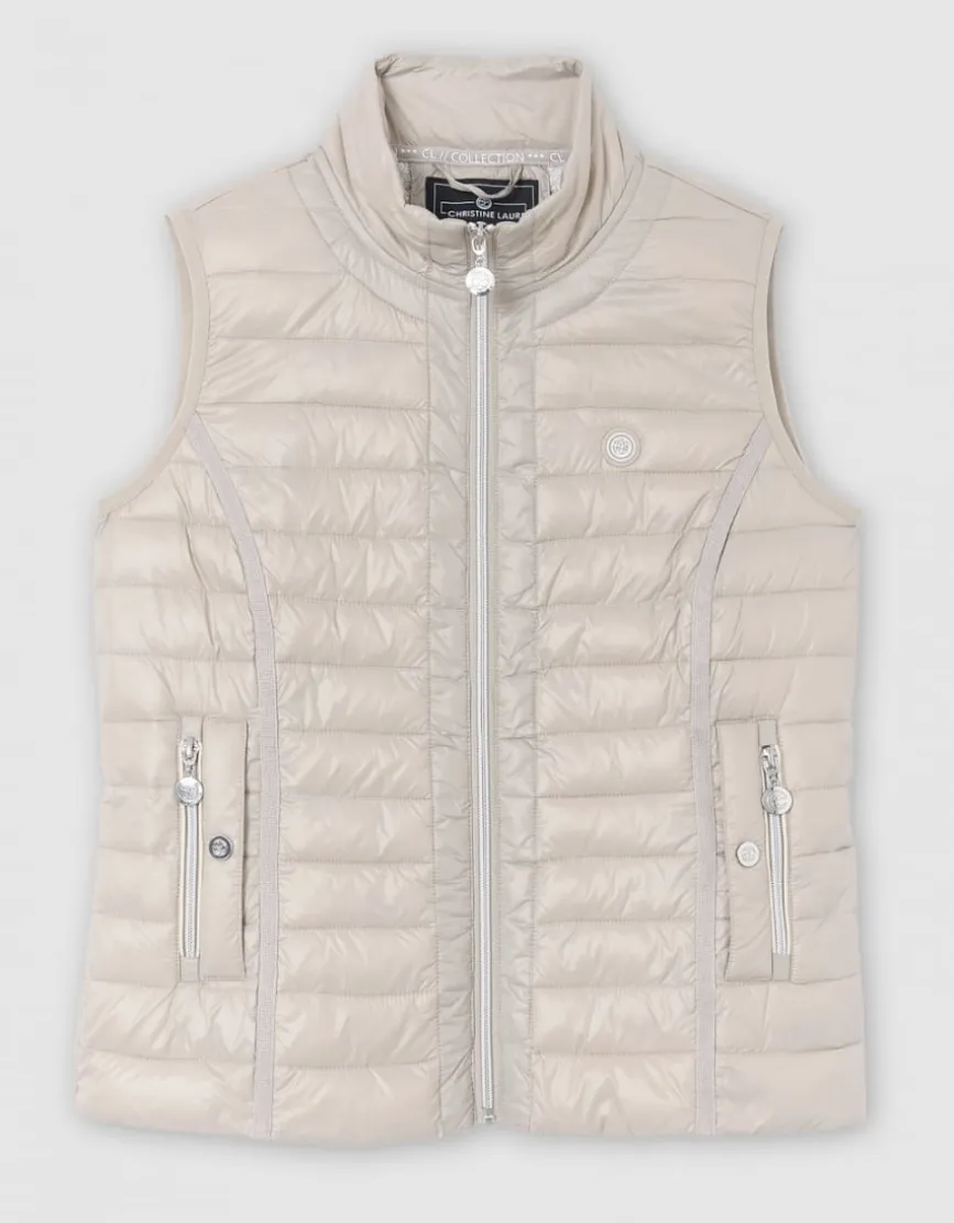 Veste sans manches beige
