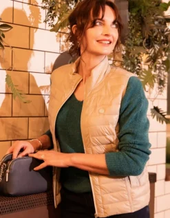 Veste sans manches beige